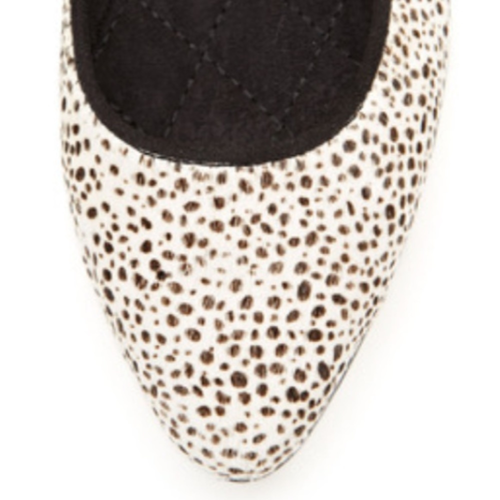 Leather Dalmatian Pointed Toe Ballet Flats